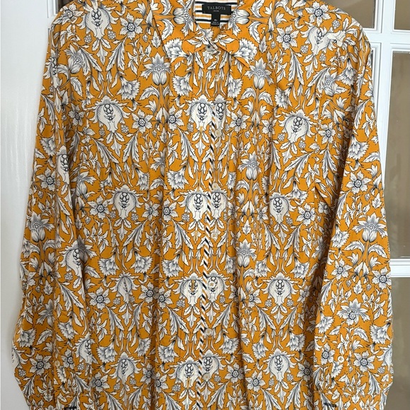 Talbots Yellow Floral Button Down Shirt - Picture 7 of 7